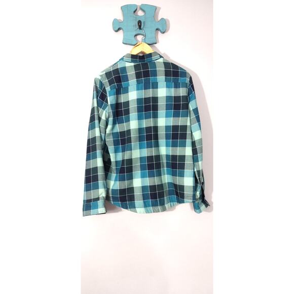 L.L Bean Women's Fleece-Lined Green Plaid Flannel Shirt Small Snap-Front - Picture 12 of 15